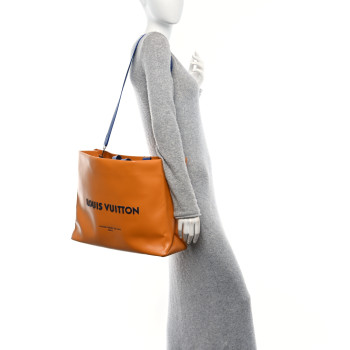 LOUIS VUITTON Cowhide Shopper Bag MM Safran
