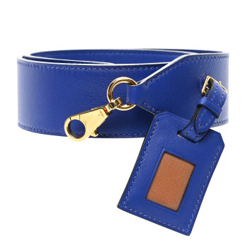 HERMES Swift 38mm Etiquette Shoulder Strap Bleu Saphir