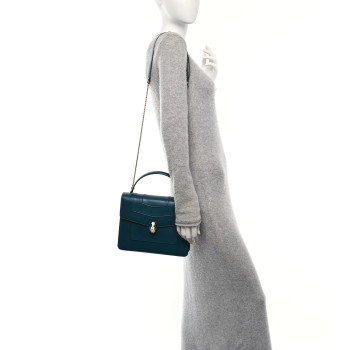 BULGARI Calfskin Large Serpenti Forever Top Handle Emerald Green