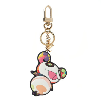 LOUIS VUITTON LV x TM Cowhide Monogram Superflat Panda Key Ring Bag Charm Multicolor