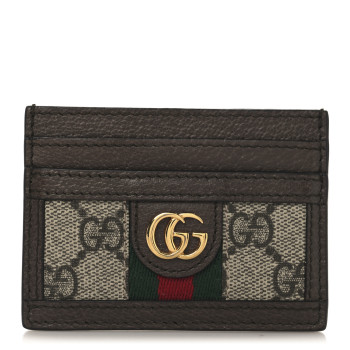 GUCCI GG Supreme Monogram Ophidia Card Holder Brown