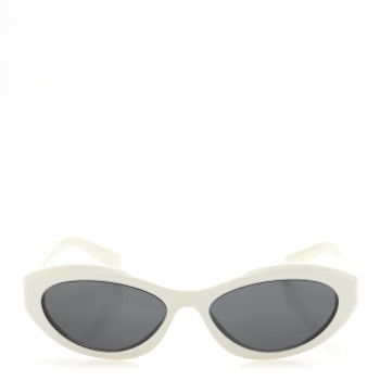 PRADA Acetate Oval Sunglasses SPR 26Z White