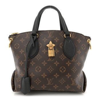 LOUIS VUITTON Monogram Flower Zipped Tote PM Black