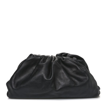 BOTTEGA VENETA Smooth Butter Calf The Pouch Oversized Clutch Black