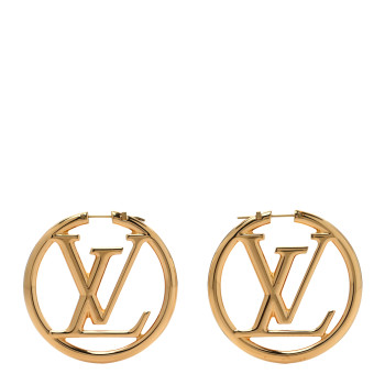 LOUIS VUITTON Metal Louise Hoop Earrings Gold