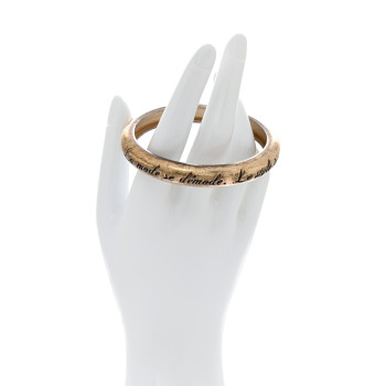 CHANEL Metal French Quote Bracelet Bangle Gold