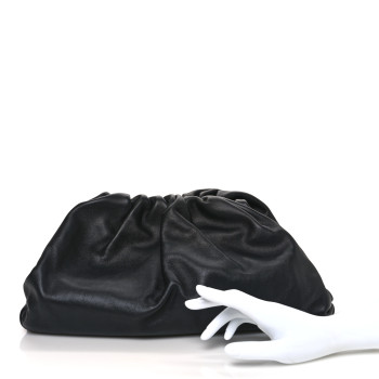 BOTTEGA VENETA Smooth Butter Calf The Pouch Oversized Clutch Black