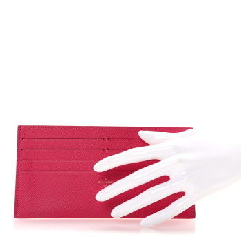 LOUIS VUITTON Calfskin Felicie Card Holder Insert Fuchsia