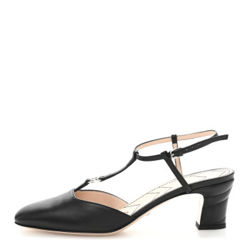 GUCCI Nappa Charlotte Petite GG 55mm Slingback Pumps 36.5 Black