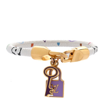 LOUIS VUITTON Monogram Multicolor Luck It Bracelet 19 White