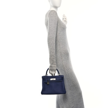 HERMES Togo Kelly Retourne 28 Bleu Encre