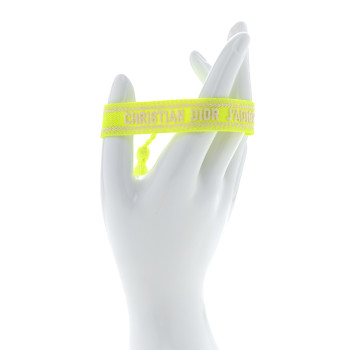 CHRISTIAN DIOR Woven Cotton Saint Tropez Friendship Bracelet Yellow