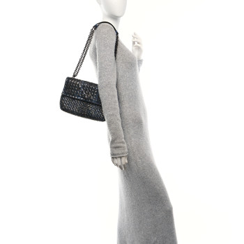BOTTEGA VENETA Tobu Ayers Intrecciato Small Olimpia Shoulder Bag Blue