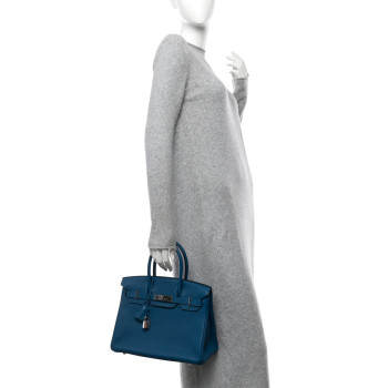 HERMES Togo Birkin 30 Bleu De Galice