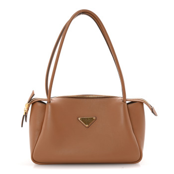 PRADA Calfskin Medium Shoulder Bag Caramel