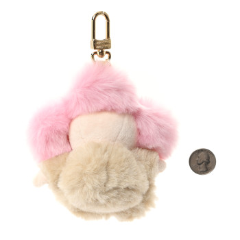 LOUIS VUITTON Fox Fur My Vivienne Bag Charm Pink