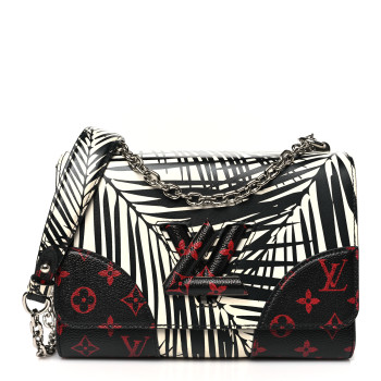LOUIS VUITTON Monogram Infrarouge Palm Twist Shoulder Bag MM Black White
