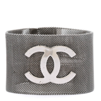 CHANEL Metal Mesh CC Bracelet Ruthenium
