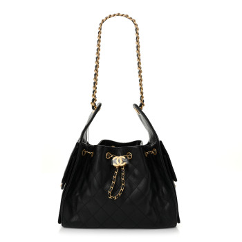 CHANEL Caviar Quilted Small Chanel 25 Handbag Black