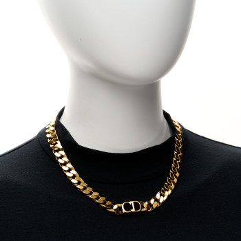 CHRISTIAN DIOR Metal Danseuse Etoile Chain Choker Necklace Gold