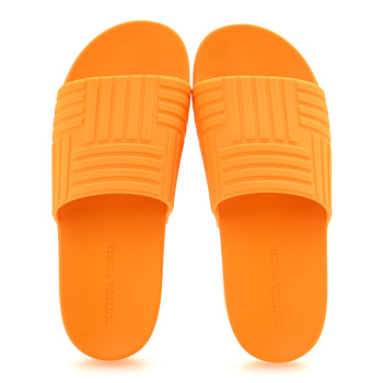 BOTTEGA VENETA Rubber The Slider Sandals 36 Tangerine