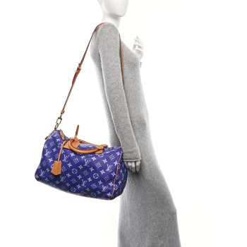 LOUIS VUITTON Calfskin Monogram Speedy P9 Bandouliere 40 Amethyst