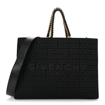 GIVENCHY Canvas Jacquard 4G Medium Chain Tote Black