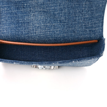 【CELINE(セリーヌ)】CLAUDE DENIM CHAIN SHOULDER BAG CELINE Denim Triomphe Claude Chain Shoulder Bag Blue Silver