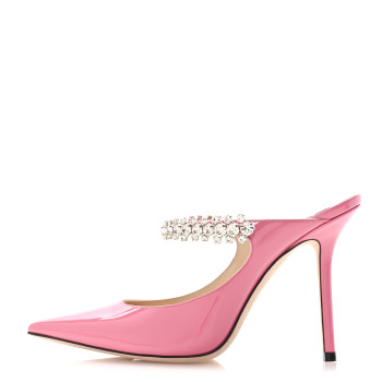 JIMMY CHOO Patent Crystal Bing 100 Pumps 37 Candy Pink
