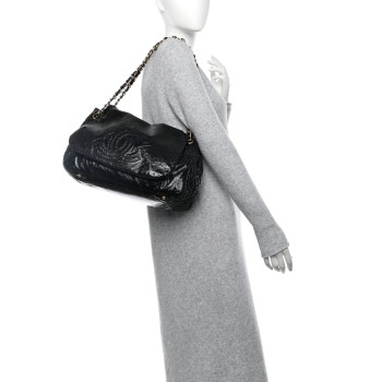 CHANEL Vinyl XL Rock and Chain Flap Black