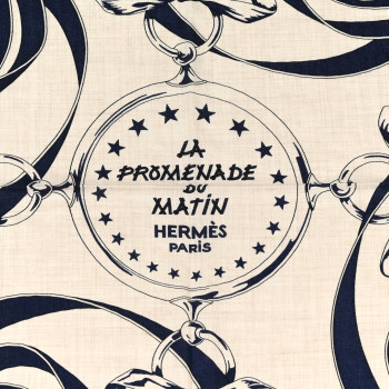 【上品★】HERMES カシシル 140 La Promenade du Matin Bandana HERMES Cashmere Silk La Promenade du Matin Bandana Shawl 140