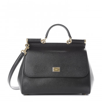 DOLCE & GABBANA Dauphine Medium Miss Sicily Satchel Black