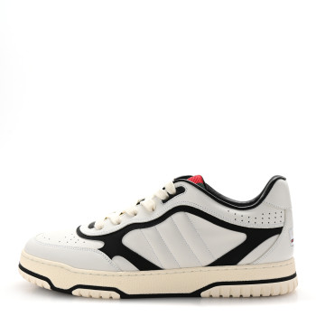 GUCCI Calfskin Mens Re-Web Sneakers 10.5 Black White