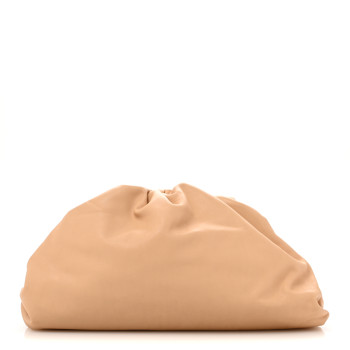 BOTTEGA VENETA Smooth Butter Calf The Pouch Oversized Clutch Almond