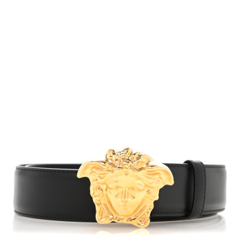 VERSACE Calfskin 4cm Palazzo Medusa Belt 90 36 Black