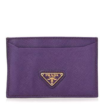 PRADA Saffiano Triangle Card Case Viola