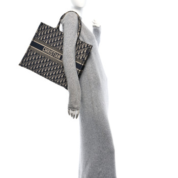 CHRISTIAN DIOR Oblique Large Book Tote Blue Multicolor