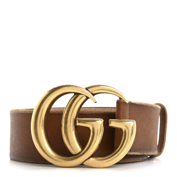 GUCCI Faded Calfskin Double G 40mm Belt 85 34 Cuir