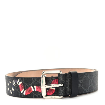 GUCCI GG Supreme Monogram Kingsnake 35mm Belt 80 32 Black Multicolor