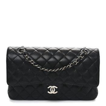 CHANEL Caviar Quilted Medium Double Flap Black