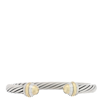 DAVID YURMAN Sterling Silver 14K Yellow Gold 7mm Cable Classics Dome Bracelet
