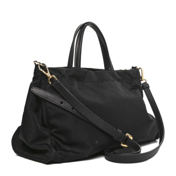 PRADA Tessuto Nylon Saffiano Shopping Tote Black