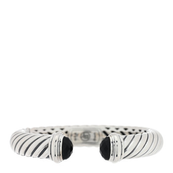 DAVID YURMAN Sterling Silver Black Onyx 10mm Sculpted Cable Bracelet