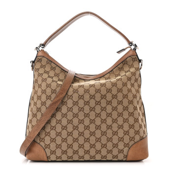 GUCCI Monogram Old Libeccio Small Miss GG Hobo Beige Ebony Light Brown