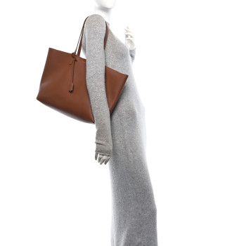 SAINT LAURENT Calfskin Large Shopping Tote Old Brandy