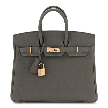 HERMES Togo Birkin 25 Gris Meyer