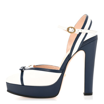 GUCCI Malaga Kid Alison Platform 36 Navy White