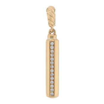 DAVID YURMAN 18K Yellow Gold Diamond Lexington Barrel Amulet Pendant