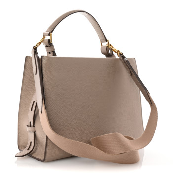 TOM FORD Calfskin T Twist Top Handle Bag Beige