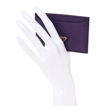 PRADA Saffiano Triangle Card Case Viola